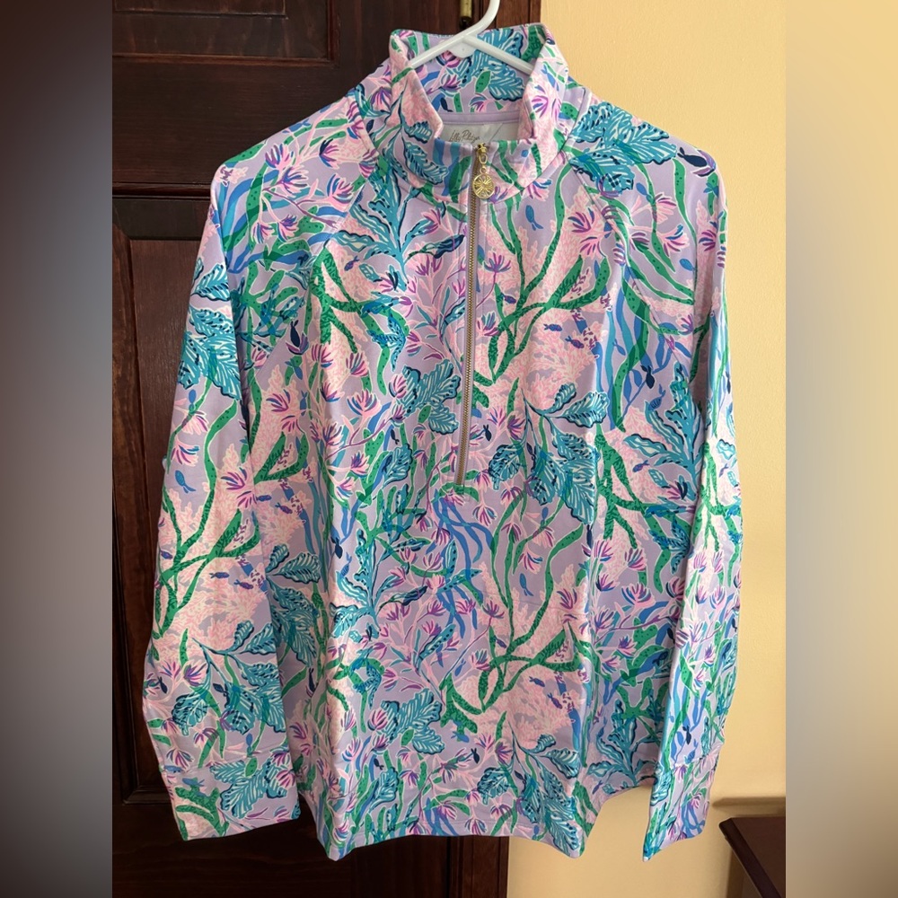 NWT Lilly Pulitzer M Medium skipper Popover top Seacret Escape Lavender New